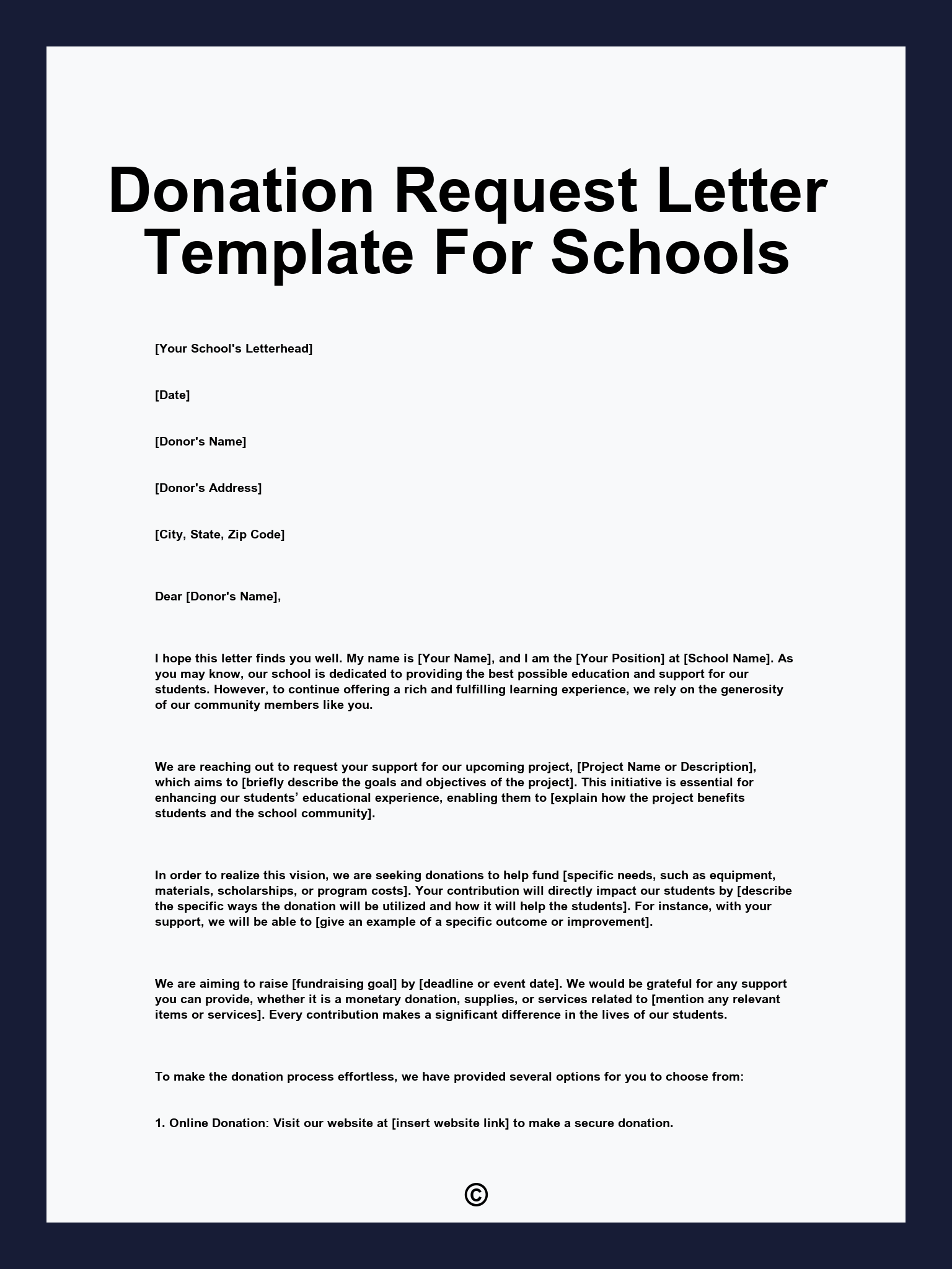Donation Request Letter Template For Schools