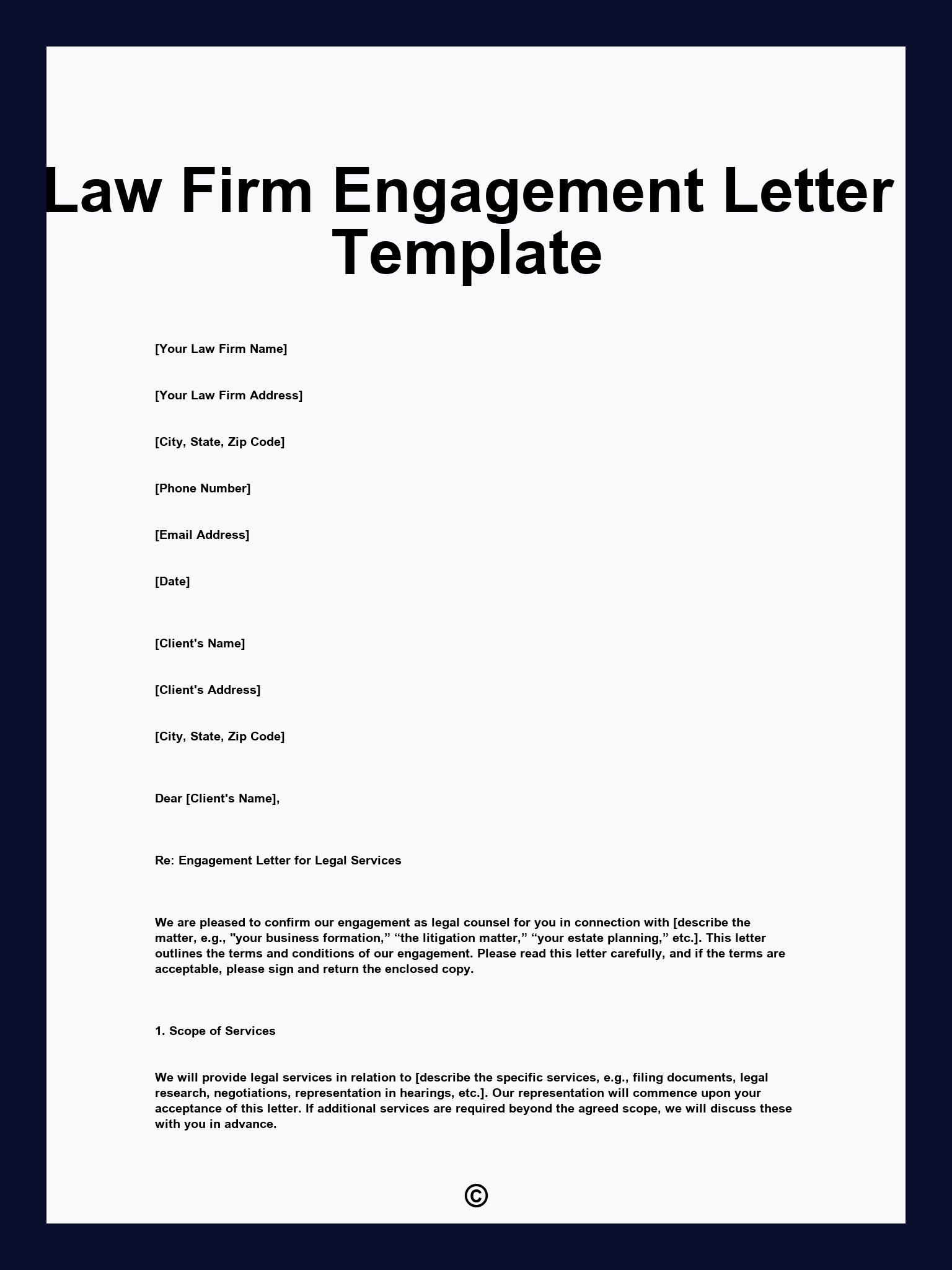 Law Firm Engagement Letter Template