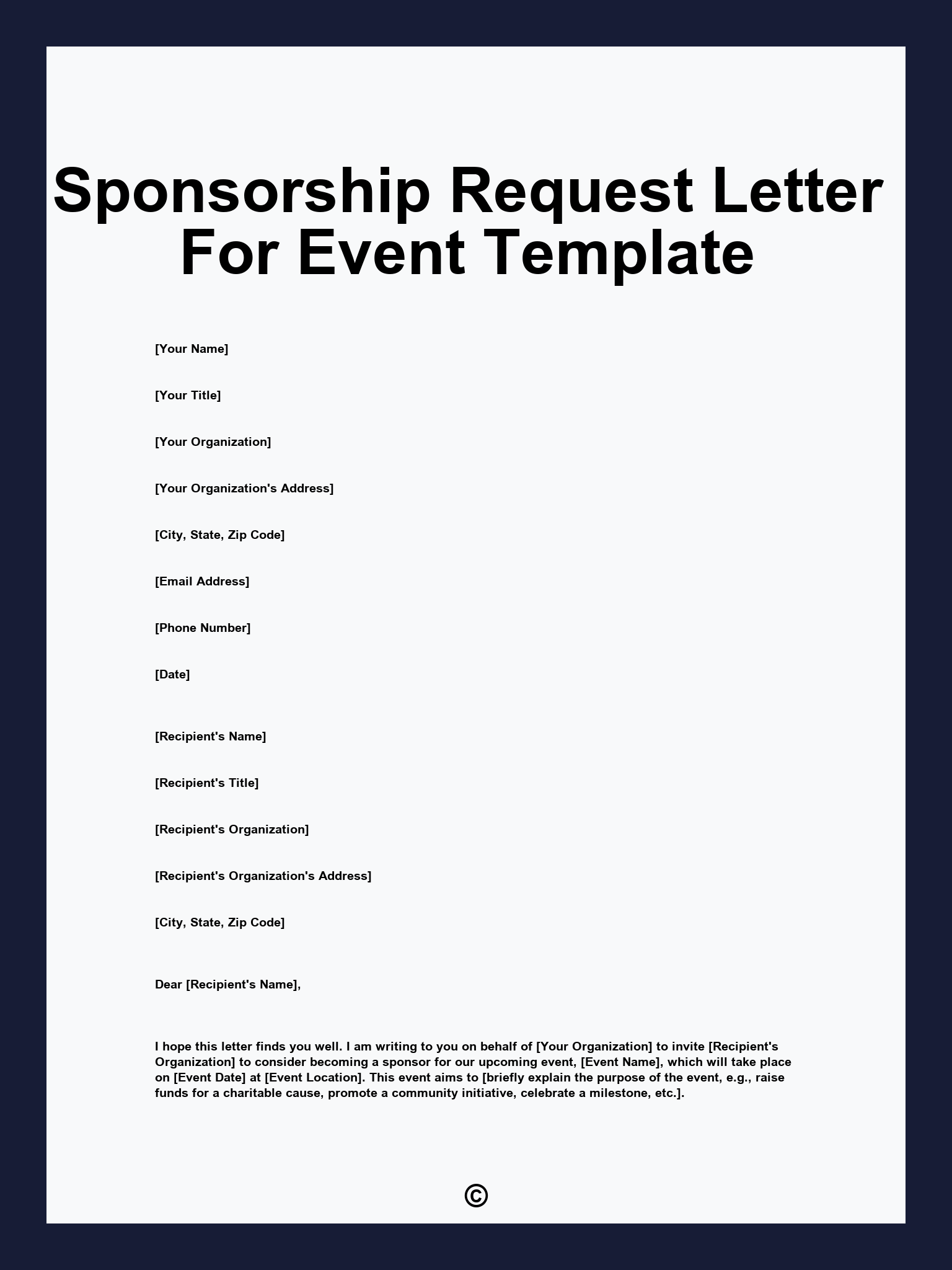 Sponsorship Request Letter For Event Template
