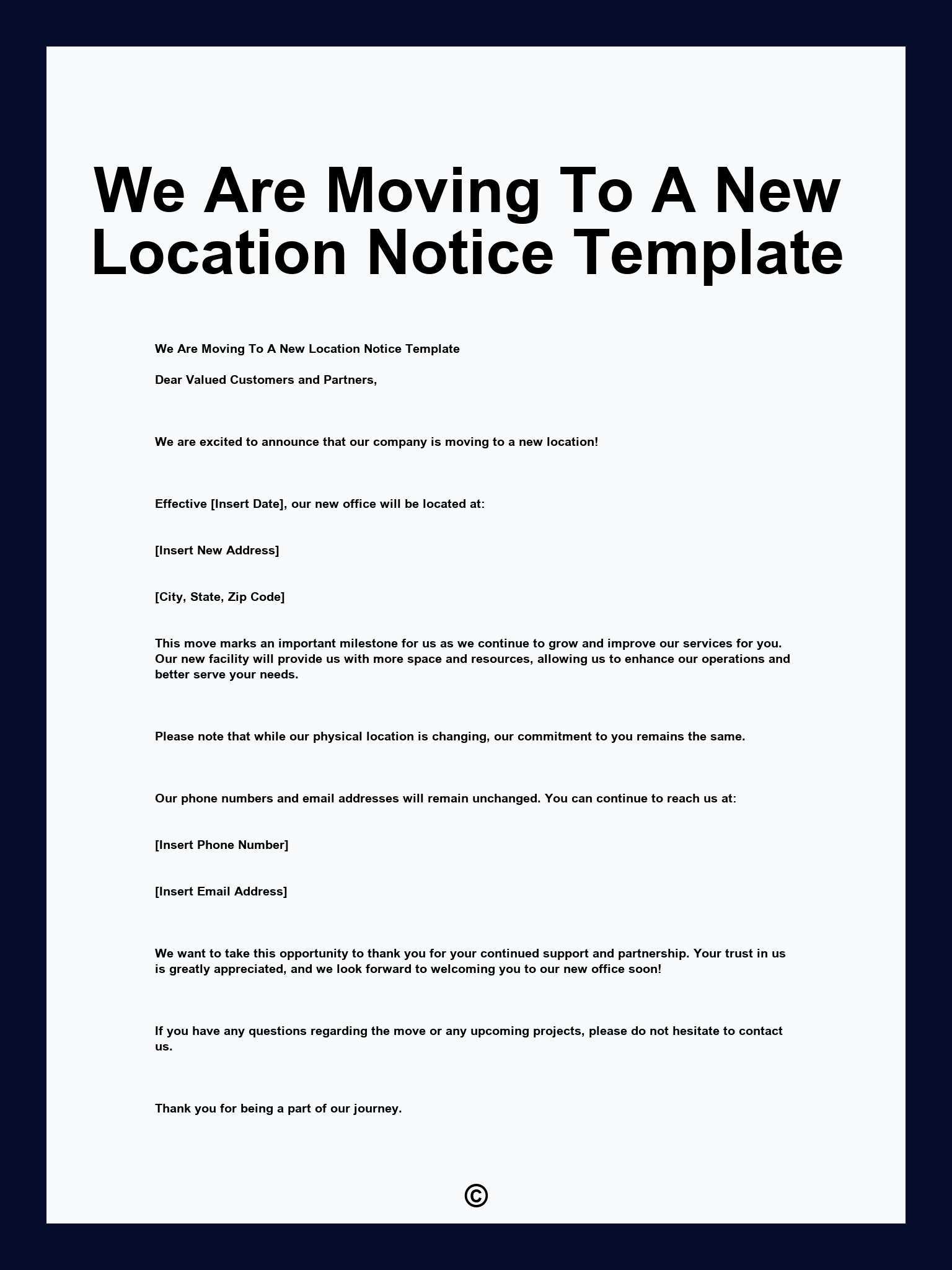 We Are Moving To A New Location Notice Template